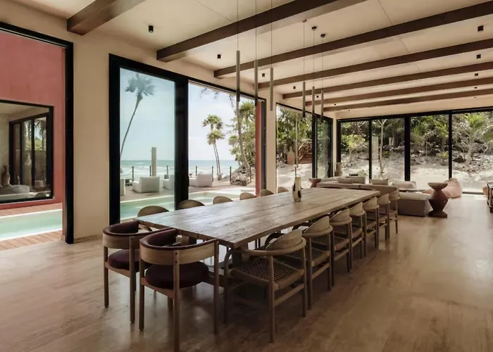 Villa Beachfront Hacienda For 24 Guests In *